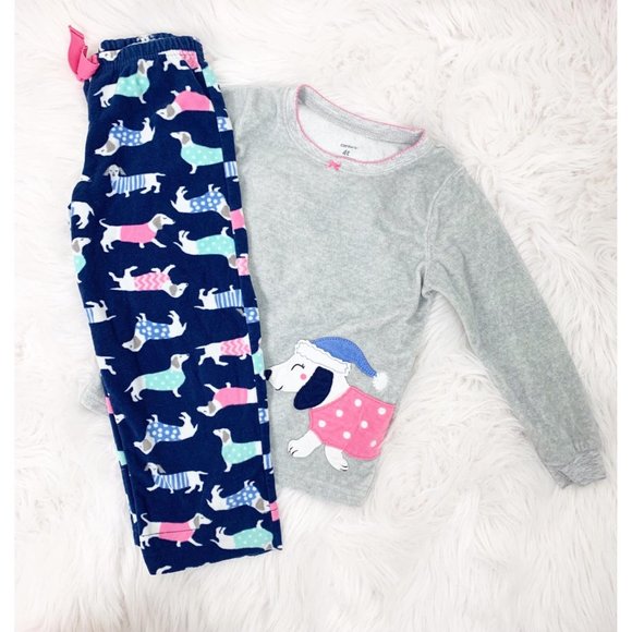 Carters Other - Carters Fleece Dog Print 2 Piece Pajama Pant Set